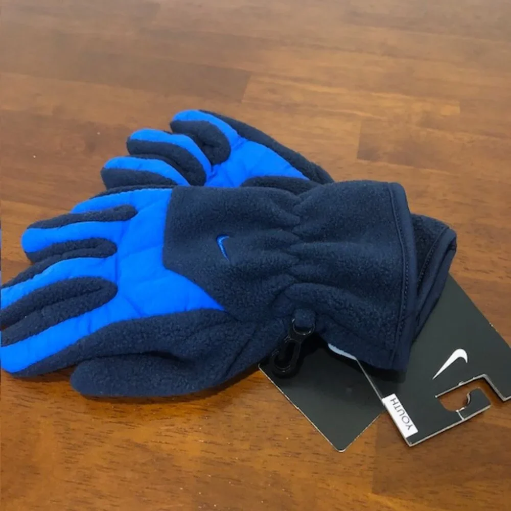 Nike Blue Two-Tone Youth Mitten Gloves NWT.